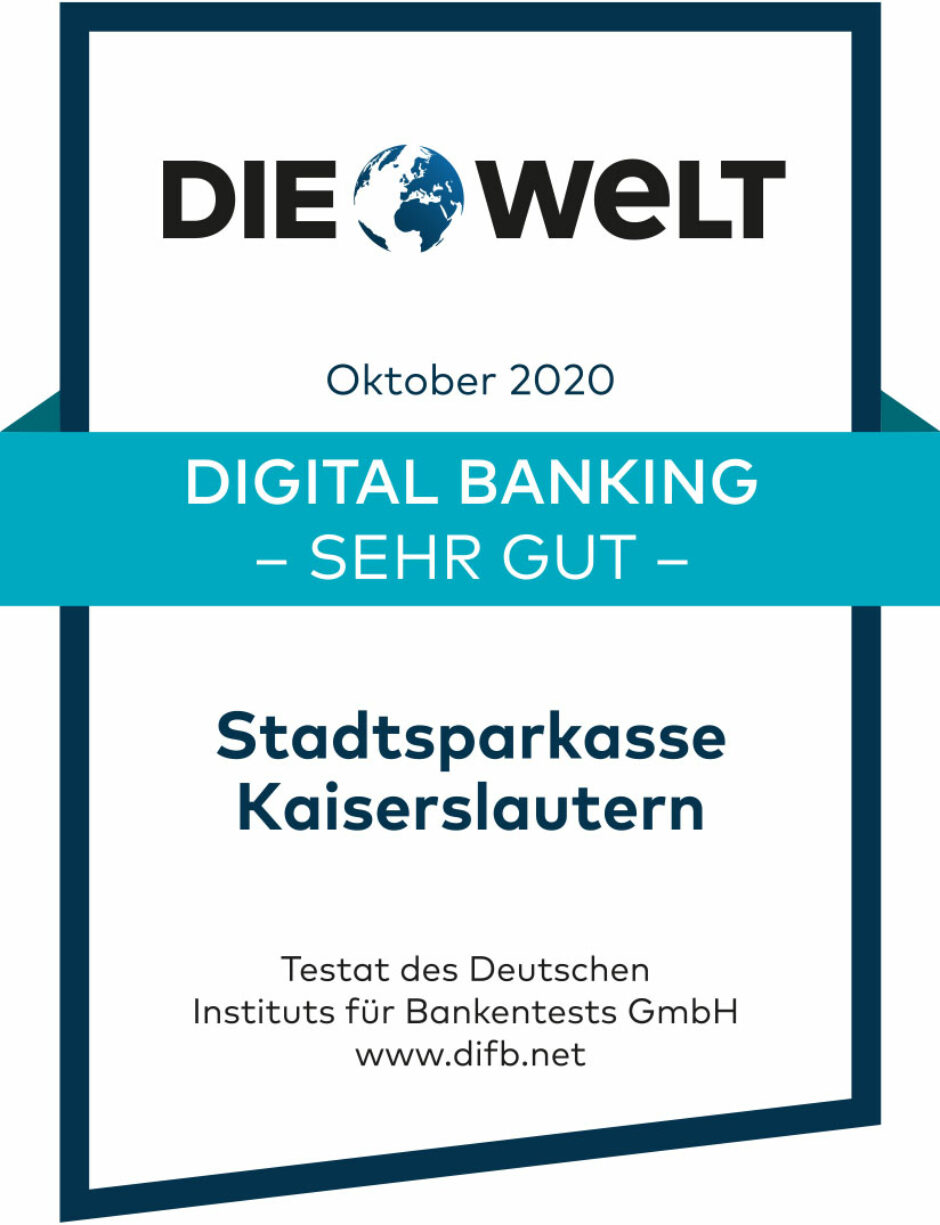 Bestnote im Digital Banking für die Stadtsparkasse Kaiserslautern