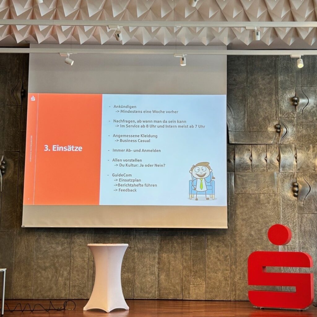 PPT-Folie zum Thema Einsatzplan - Ausbildung bei der Sparkasse Kaiserslautern